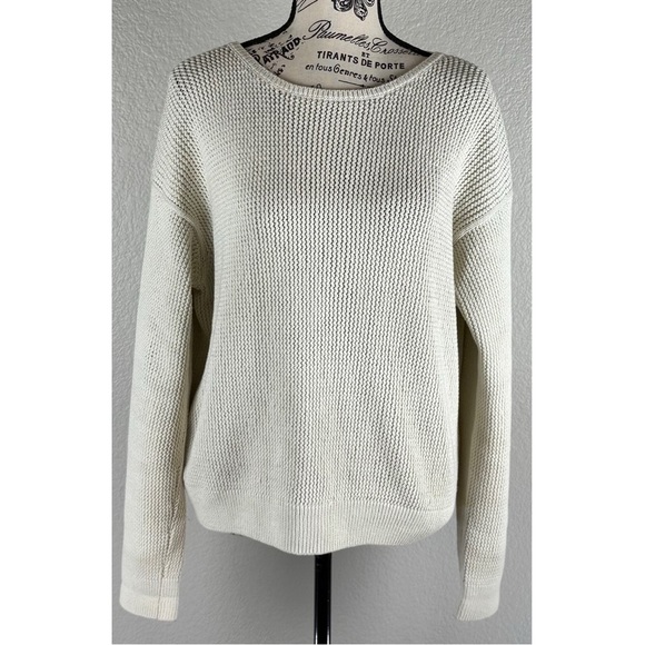 Vince Lattice Stitch Crewneck Sweater Knitwear Coastal, size Small - Picture 3 of 13